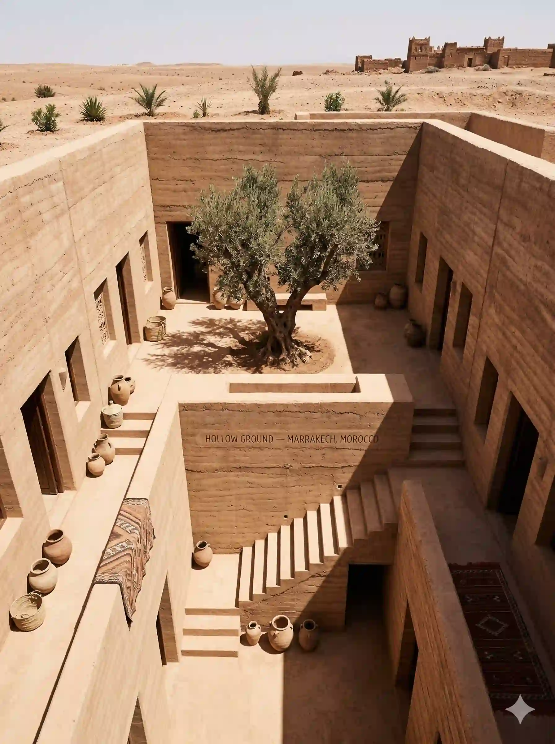 Close-up of weathered cedar grain meeting smooth raw concrete with warm afternoon sun creating soft shadows on the texture